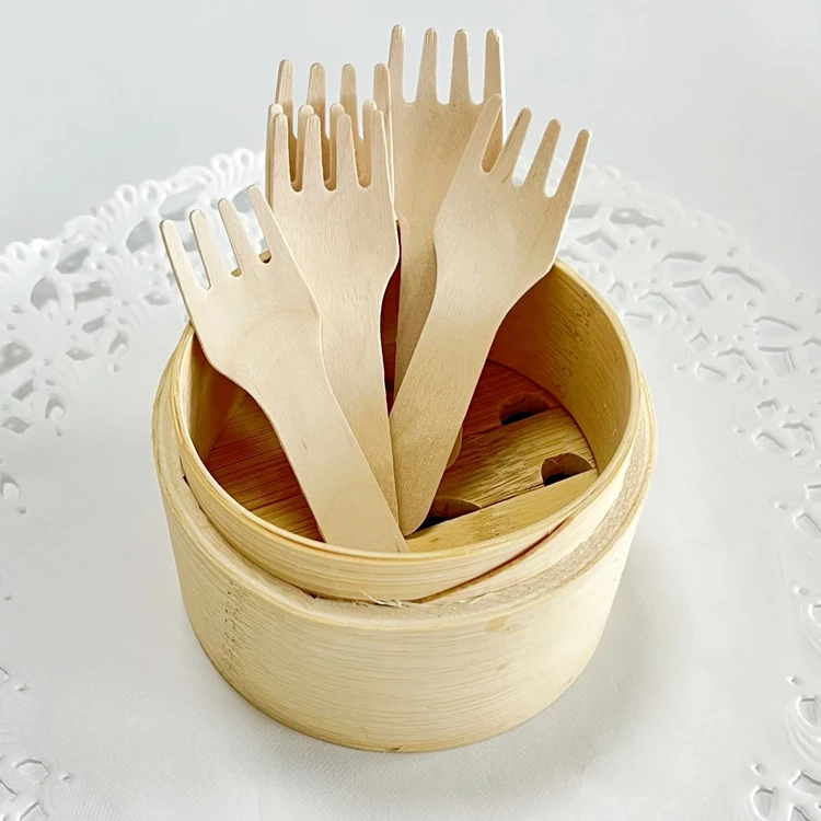 75mm Disposable Wooden Fork – Mini Cutlery For Desserts | Senyangwood